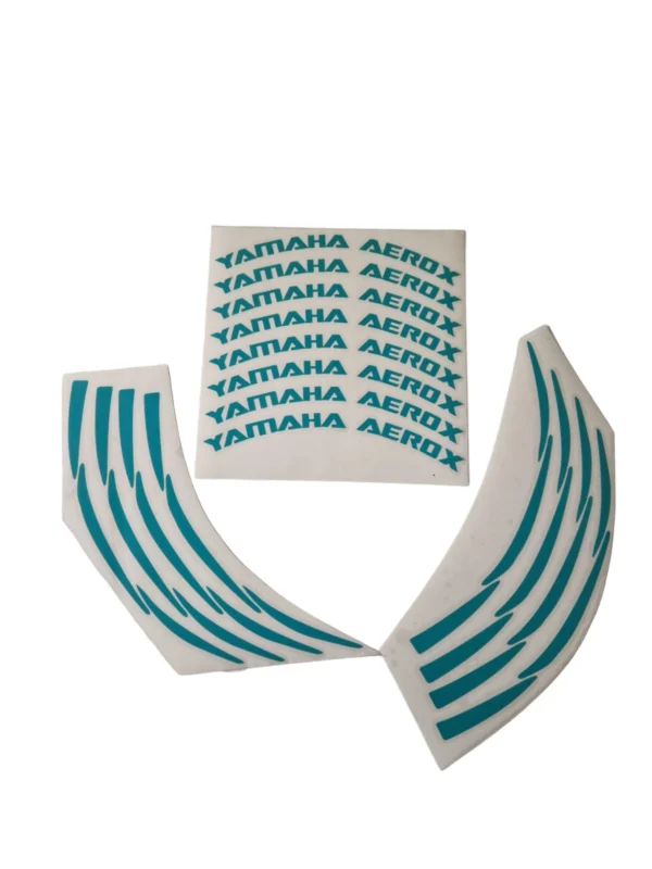 Kit adhesivos llantas Yamaha aerox turquesa