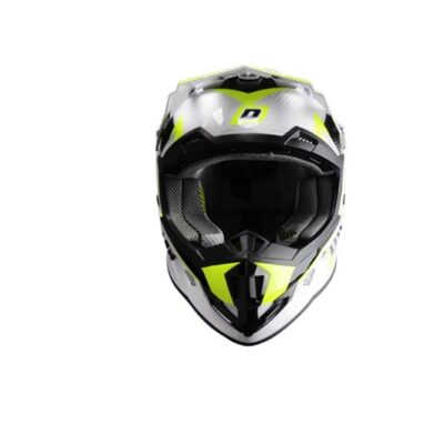 Casco Cross Doppler Blanco Y Amarillo Fluor 1