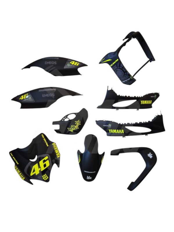 Carenado Yamaha Jog R Rr Negro Mate + Adhesivos Vr 46