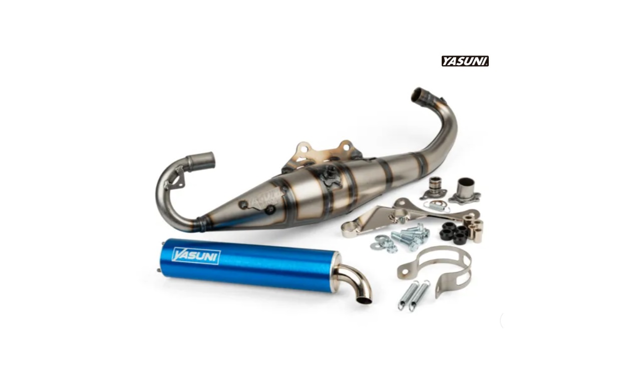 Tubo Escape Yasuni Carrera 16 Piaggio Azul..