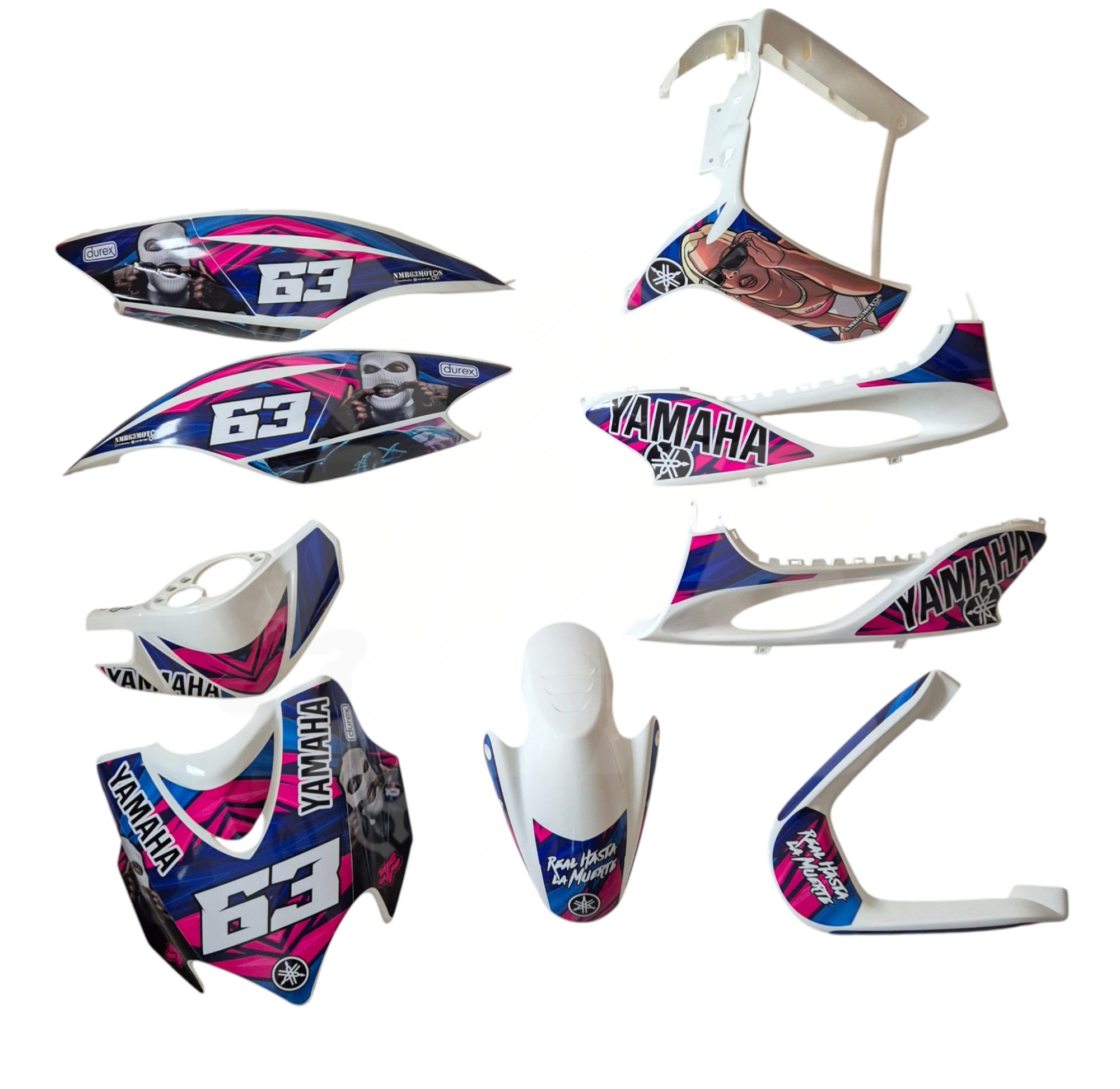 Carenado Yamaha Jog R Rr Blanco + Adhesivos Gta Photoroom