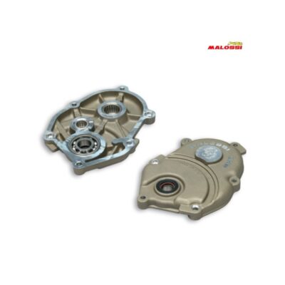 Tapa transmisión Minarelli Horizontal Malossi MHR largo. Esta tapa de desarrollos o tapa cárter es válida para motores Minarelli Horizontal con cárter largo, montada en motos como Yamaha Jog R/RR, Aerox, Beta ARK, entre otras. Estas tapas están fabricadas con aluminio de gran calidad, ideal para motos preparadas o de competición, por su gran resistencia.