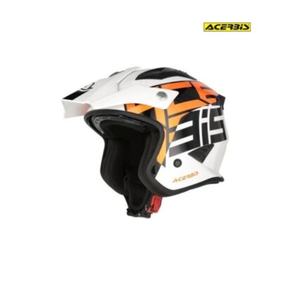 Casco Acerbis Jet Aria Graphic Naranja FlÚor Y Blanco