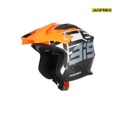 Casco Acerbis Jet Aria Graphic Naranja FlÚor Y Negro