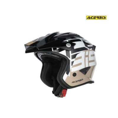Casco Acerbis Jet Aria Graphic Negro Y Bronce