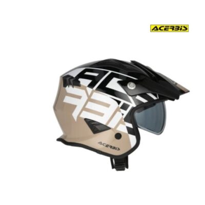 Casco Acerbis Jet Aria Graphic Negro Y Bronce.