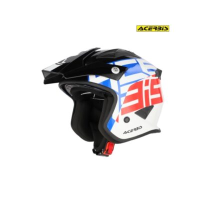 Casco Acerbis Jet Aria Graphic Sport Blanco Azul Y Rojo...