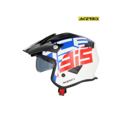 Casco Acerbis Jet Aria Graphic Sport Blanco Azul Y Rojo