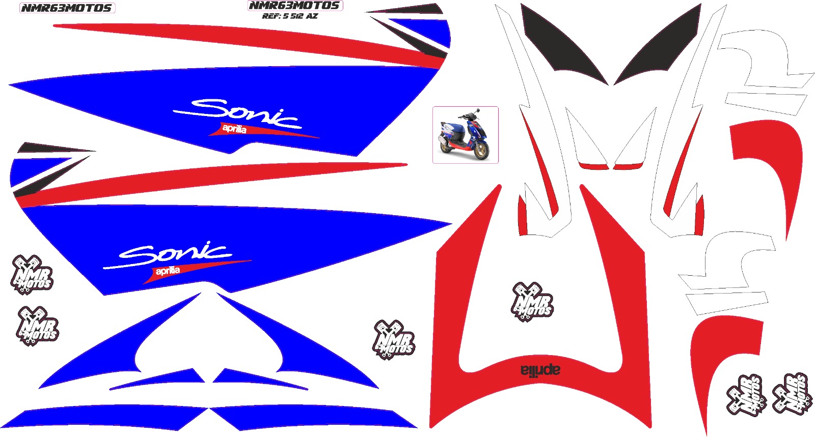 Adhesivos Aprilia Sonic ClÁsica Azul