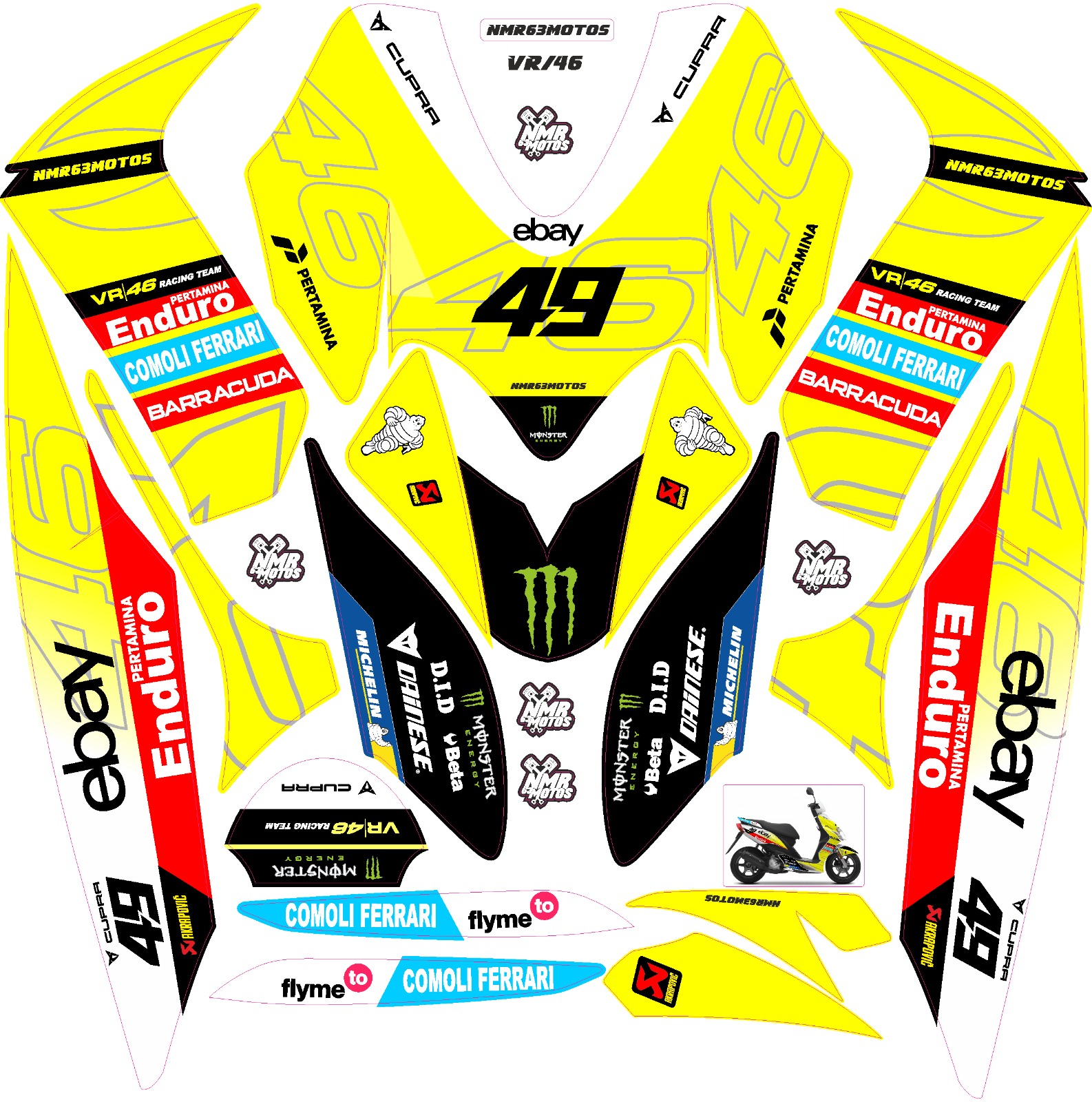 Adhesivos Yamaha Jog R Rr Vr46