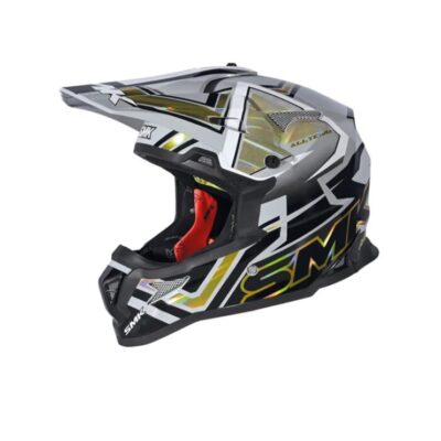 Casco Smk Allterra X Aces Decorado Brillo Dorado