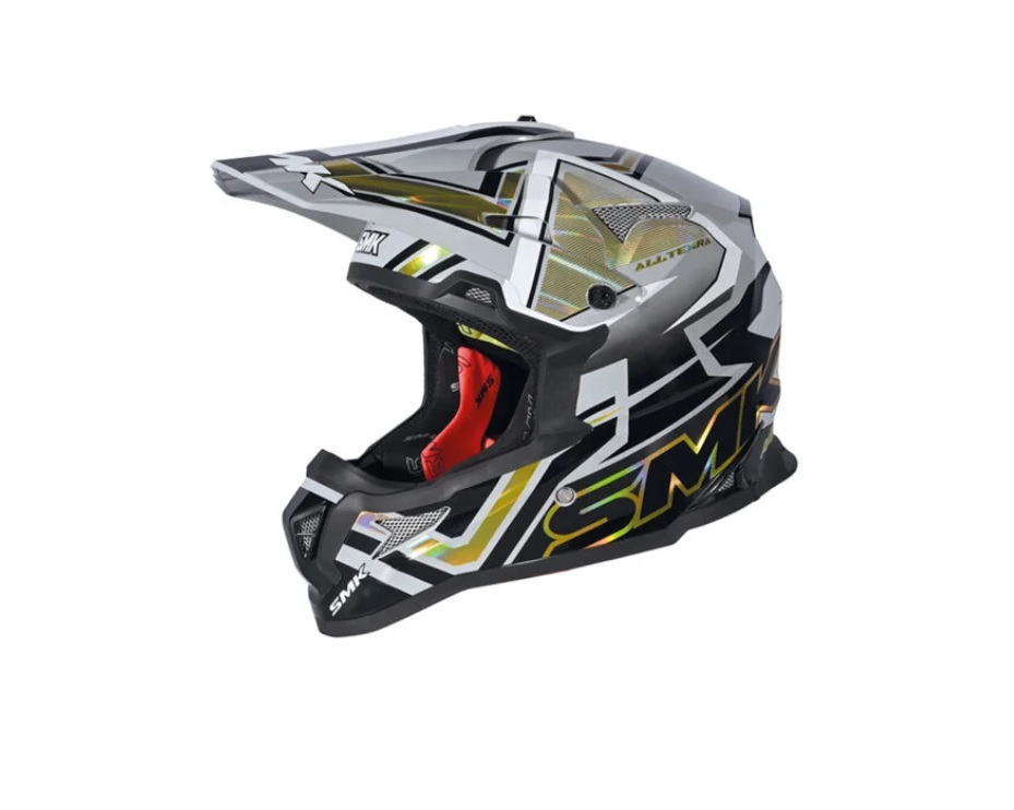 Casco Smk Allterra X Aces Decorado Brillo Dorado