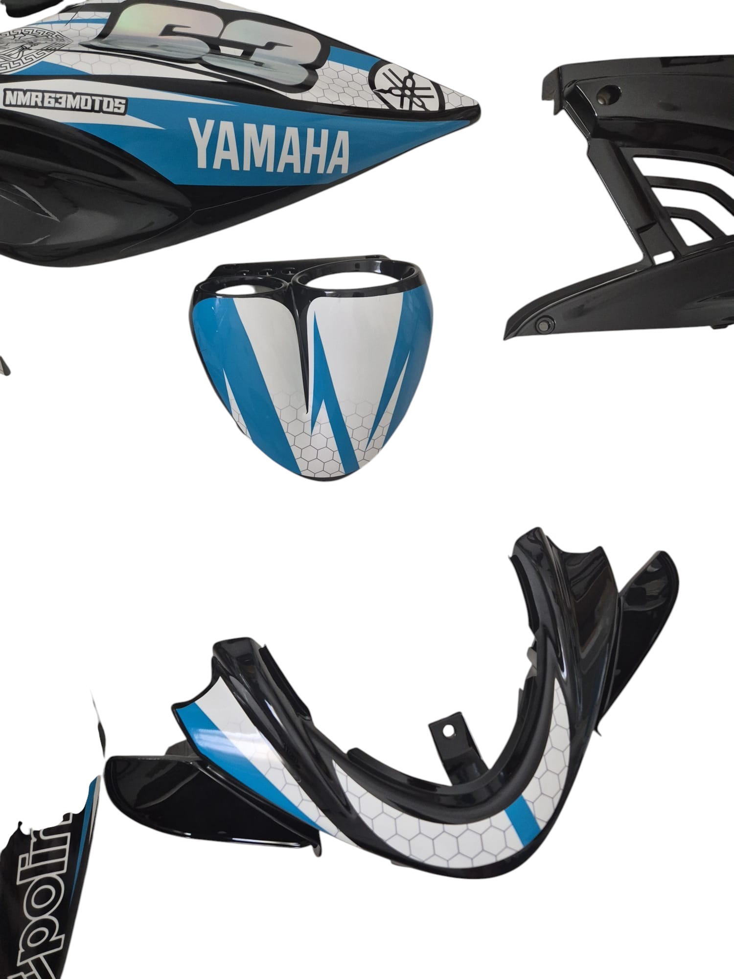 Carenado Yamaha Aeros Negro + Adhesivos Versace ... Photoroom
