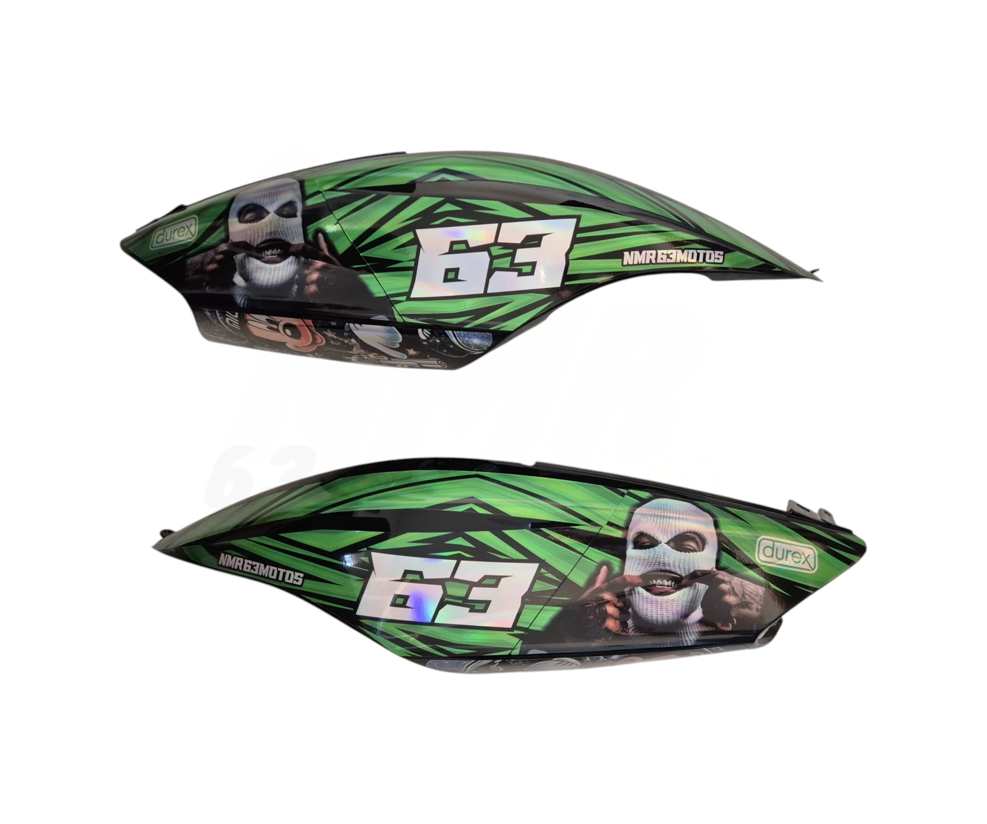 Carenado Yamaha Jog R Rr Negro + Adhesivos Mickey HologrÁfico Verde. Photoroom