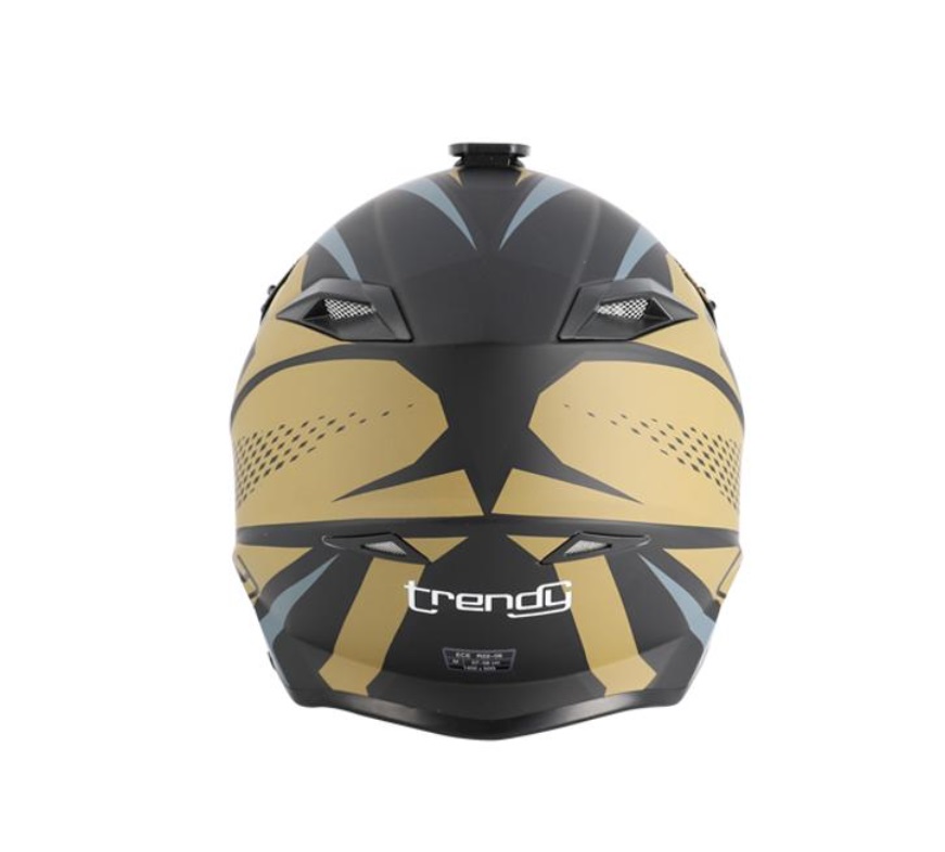 Casco Cross Trendy Negro Y Bronce Mate.