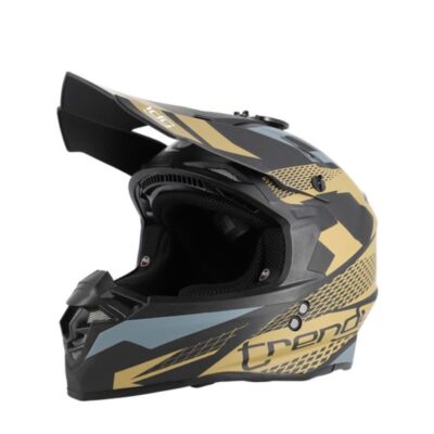 Casco Cross Trendy Negro Y Bronce Mate