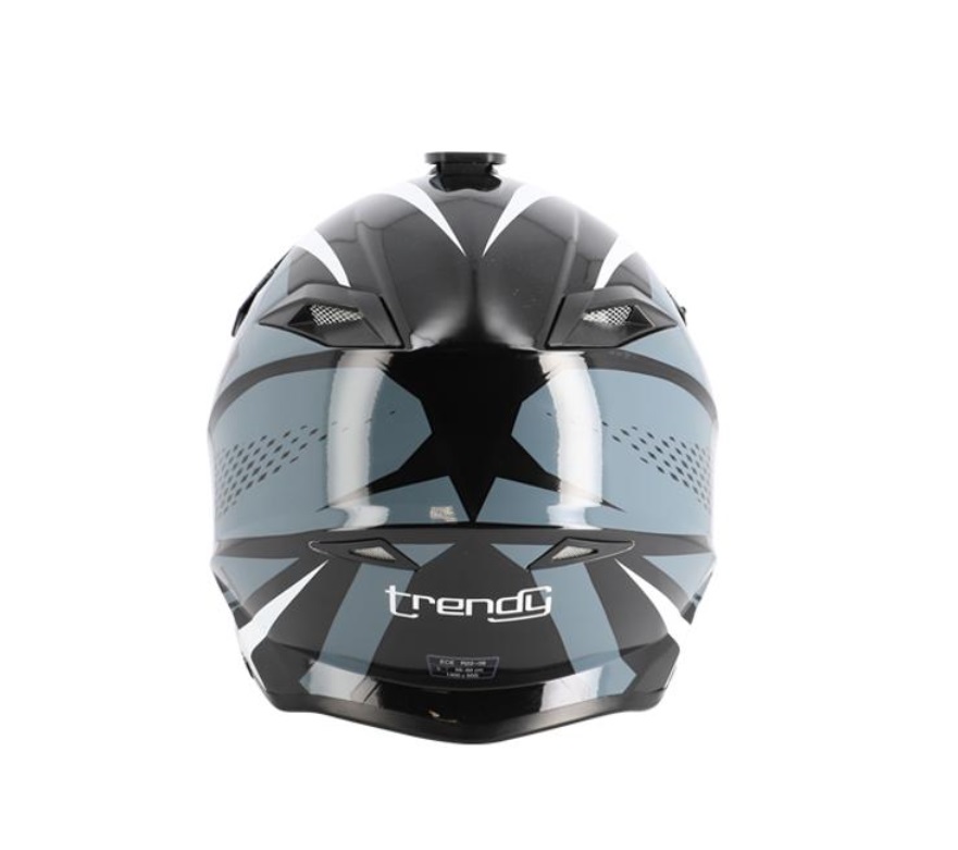 Casco Cross Trendy Negro Y Gris Mate..
