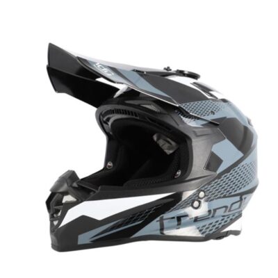 Casco Cross Trendy Negro Y Gris Mate